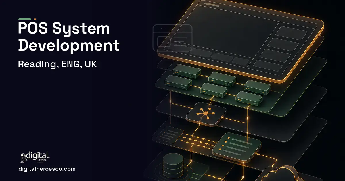POS System Development product interface illustration for Reading, ENG, UK.