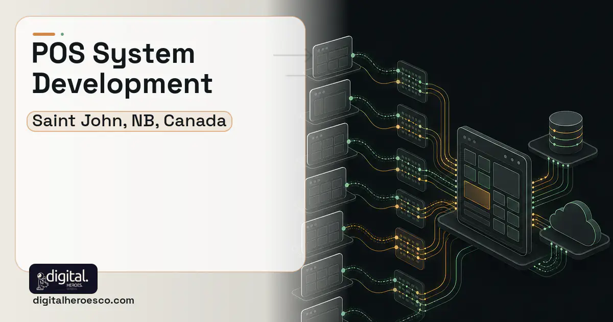 POS System Development workflow illustration for Saint John, NB, Canada.