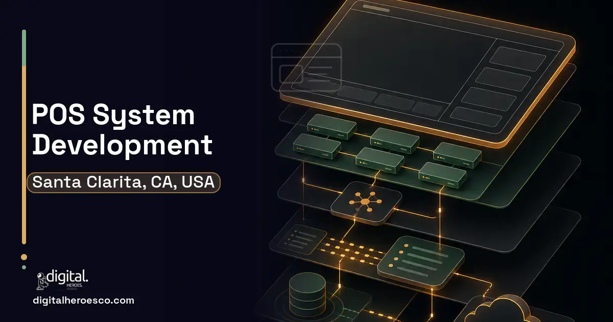 POS System Development product interface illustration for Santa Clarita, CA, USA.