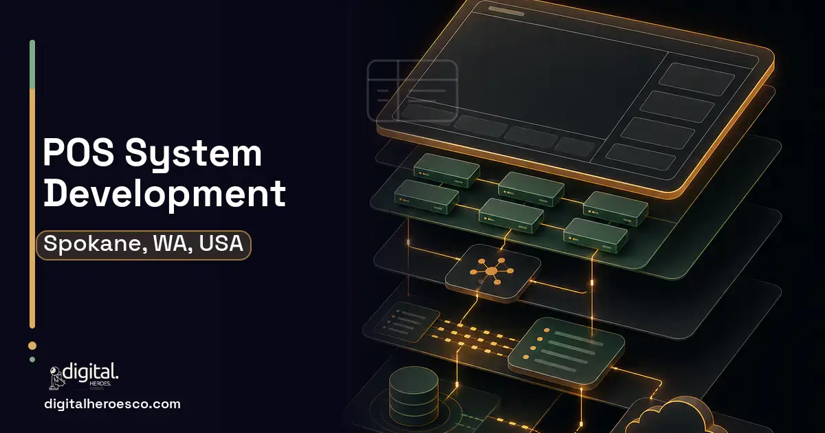 POS System Development product interface illustration for Spokane, WA, USA.