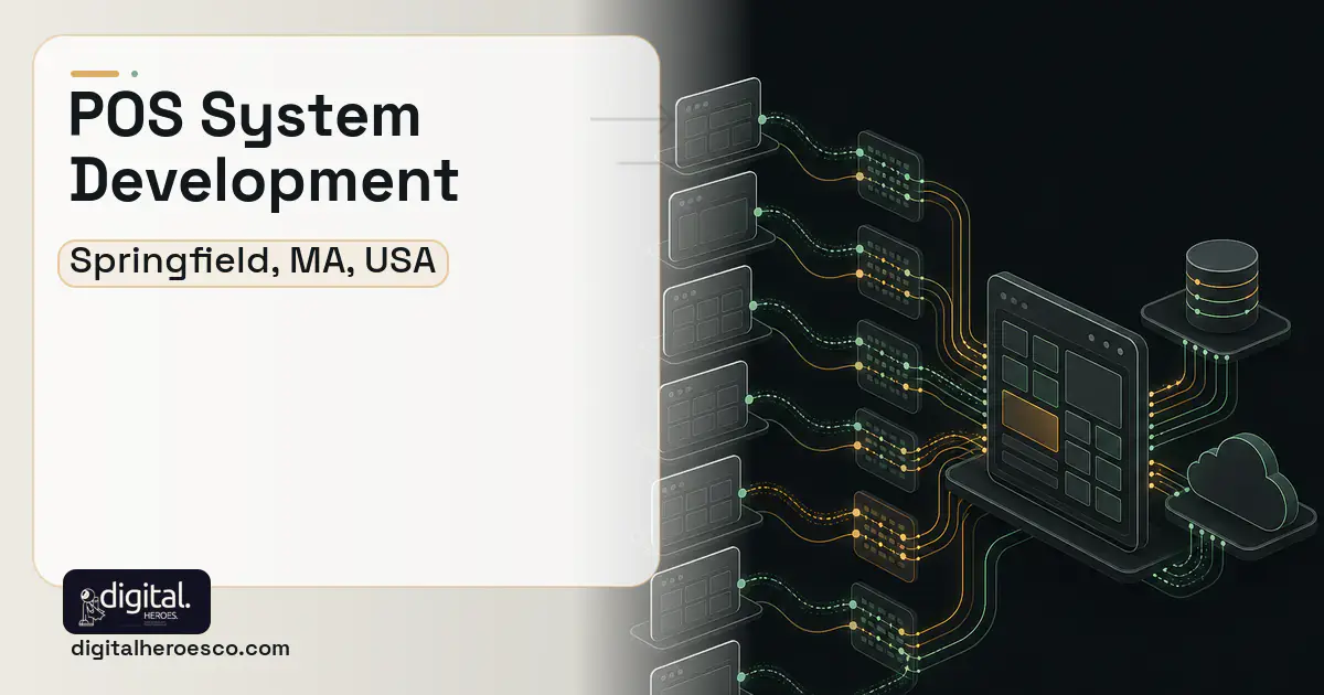 POS System Development workflow illustration for Springfield, MA, USA.