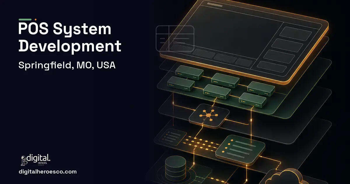 POS System Development product interface illustration for Springfield, MO, USA.