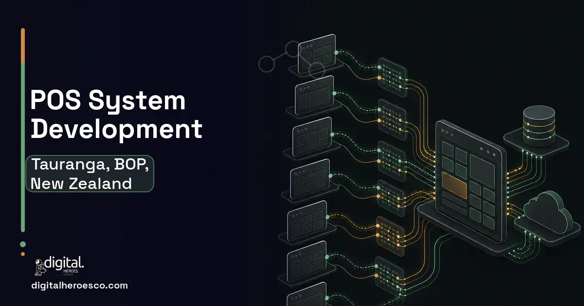 POS System Development workflow illustration for Tauranga, BOP, New Zealand.