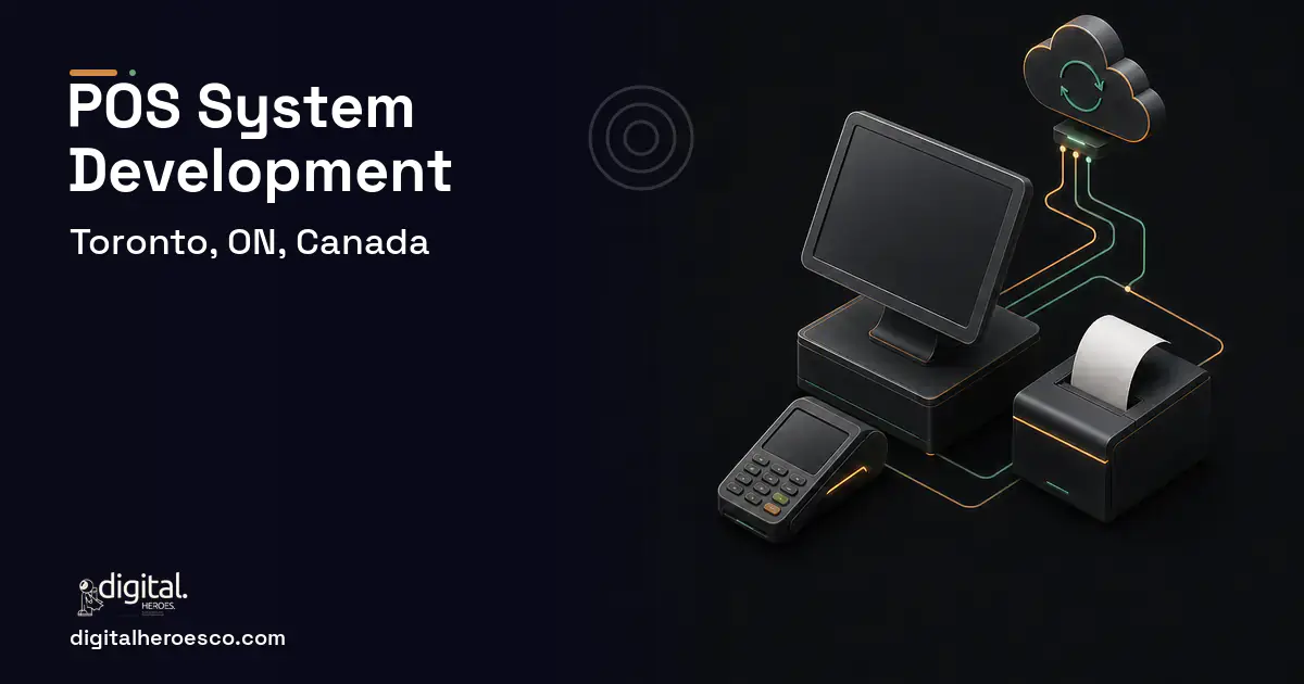 POS System Development software overview illustration for Toronto, ON, Canada.
