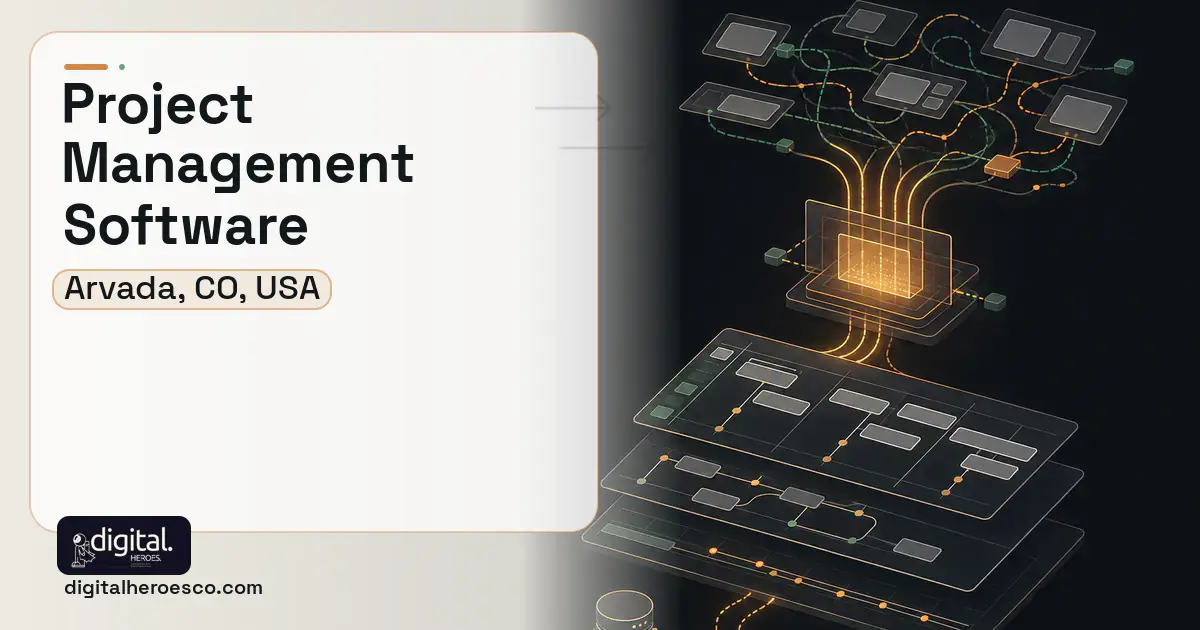Project Management Software workflow illustration for Arvada, CO, USA.