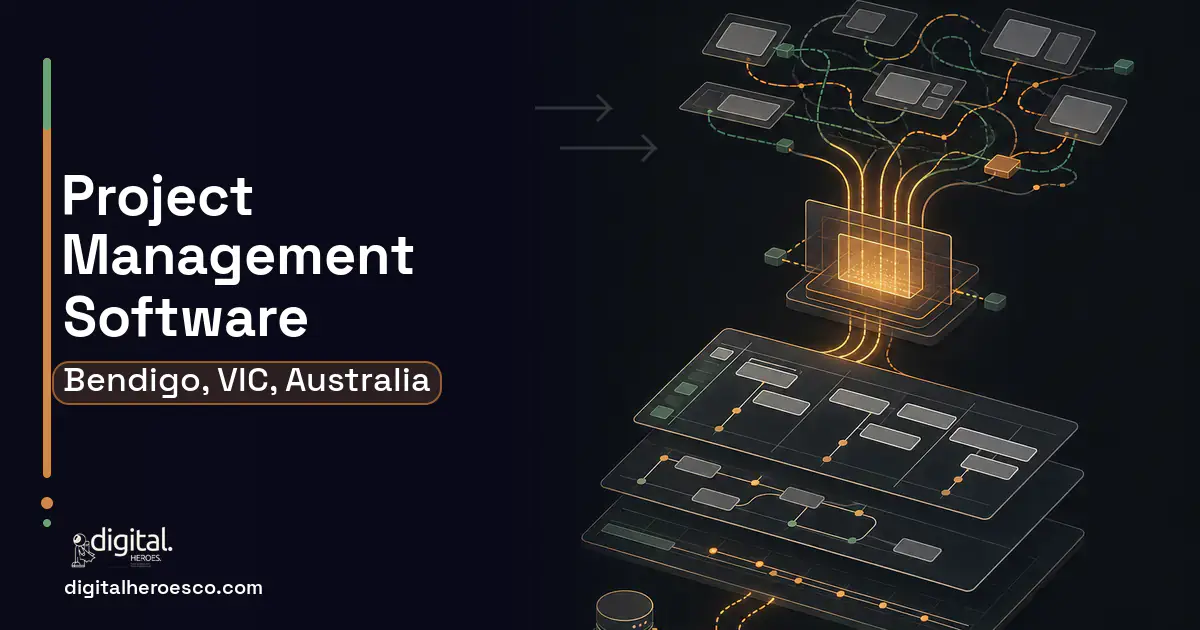 Project Management Software workflow illustration for Bendigo, VIC, Australia.