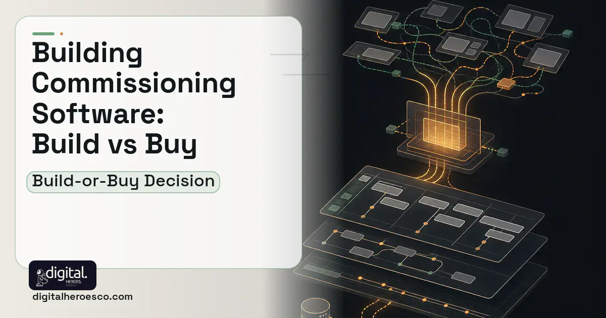 Project Management Software workflow illustration for Building Commissioning Software Build vs Buy Guide.