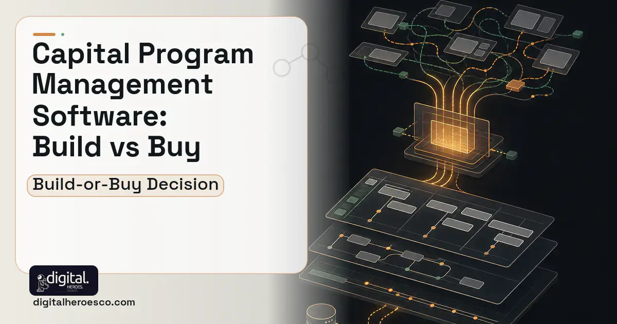 Project Management Software workflow illustration for Capital Program Management Software Build vs Buy Guide.