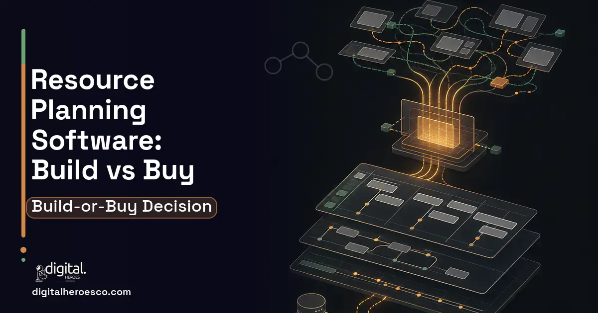 Project Management Software workflow illustration for Resource Planning Software Build vs Buy Guide.