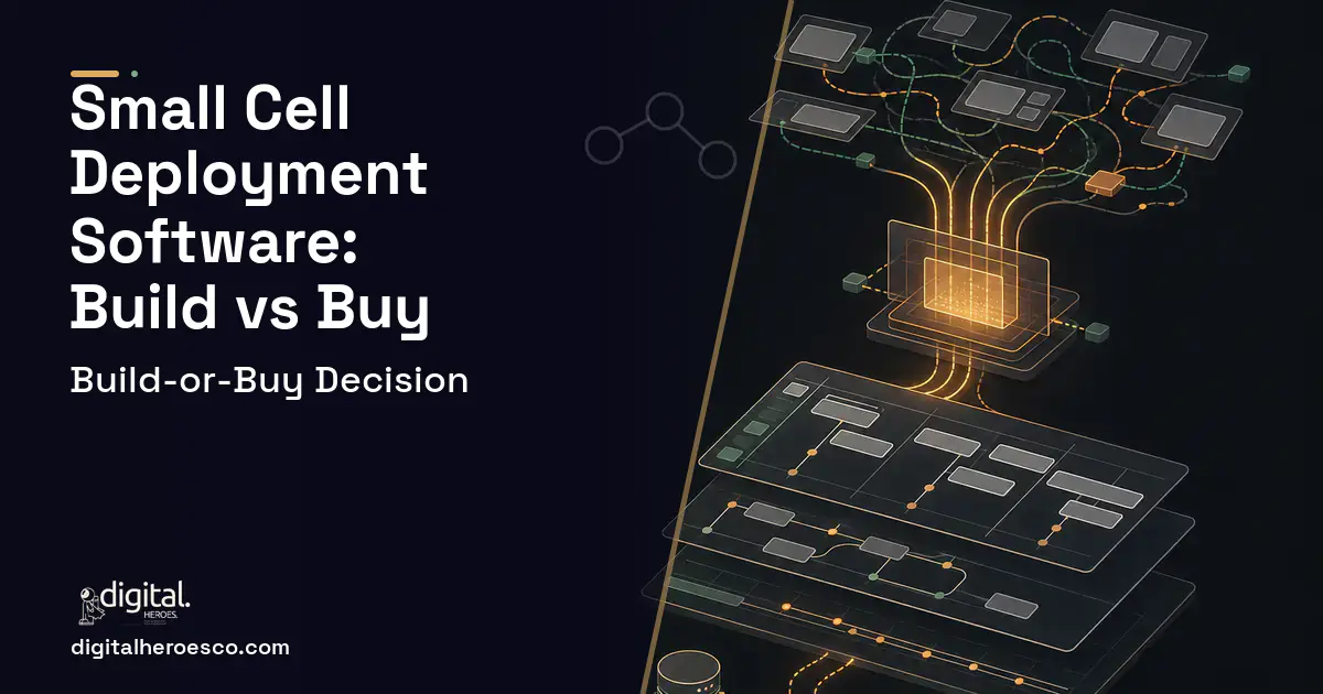 Project Management Software workflow illustration for Small Cell Deployment Software Build vs Buy Guide.