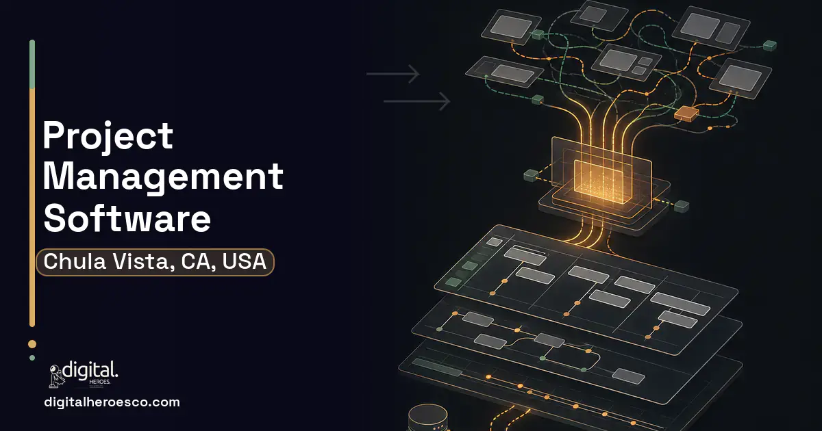 Project Management Software workflow illustration for Chula Vista, CA, USA.