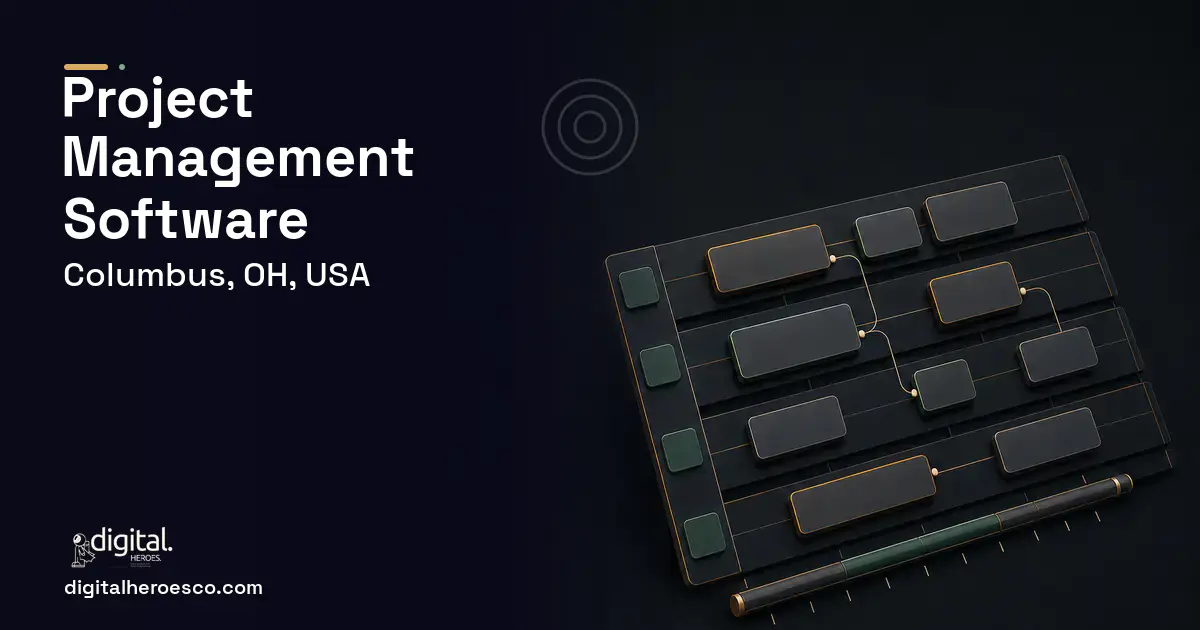 Project Management Software software overview illustration for Columbus, OH, USA.