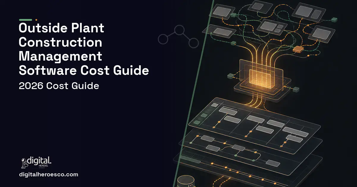 Project Management Software workflow illustration for Outside Plant Construction Management Software Cost Guide.