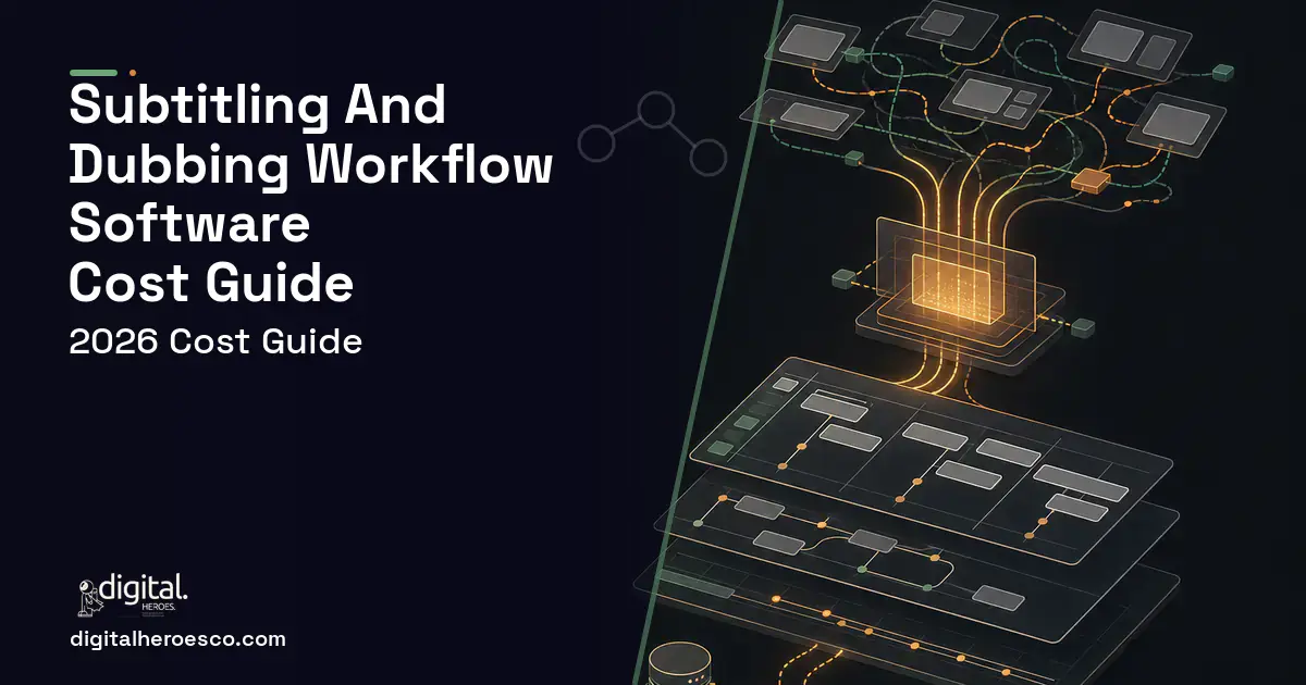 Project Management Software workflow illustration for Subtitling AND Dubbing Workflow Software Cost Guide.