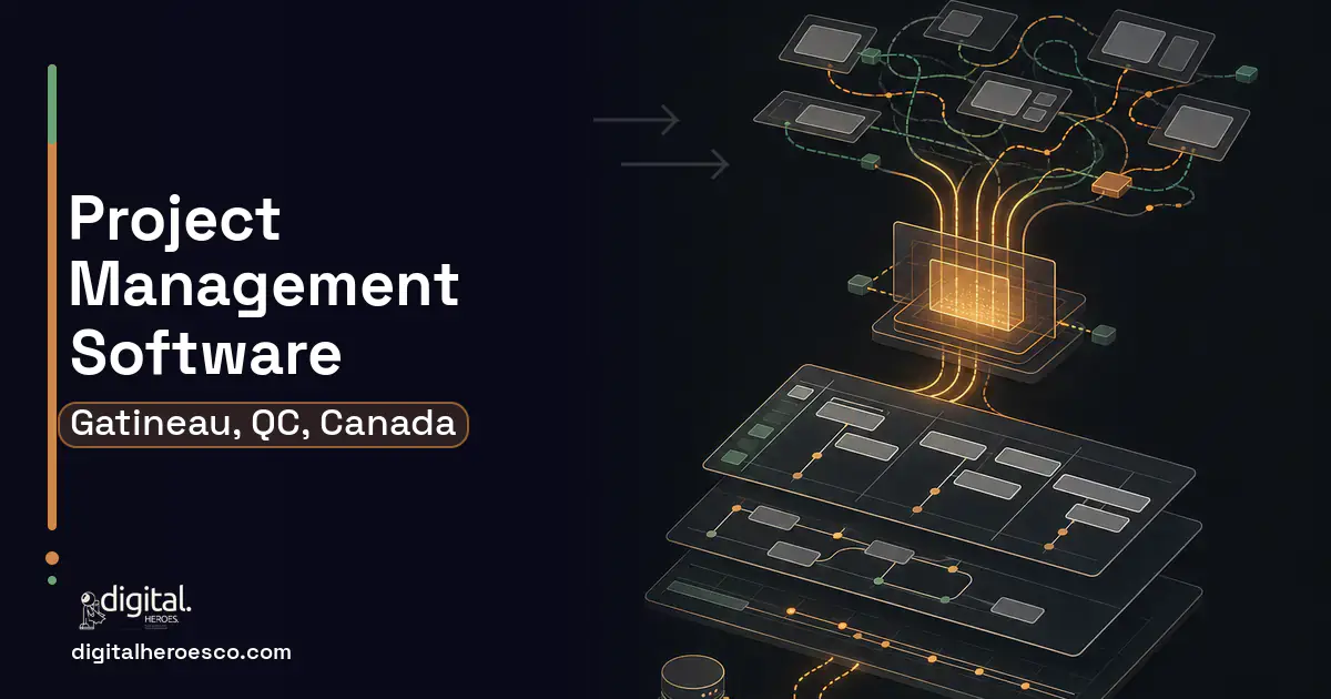 Project Management Software workflow illustration for Gatineau, QC, Canada.