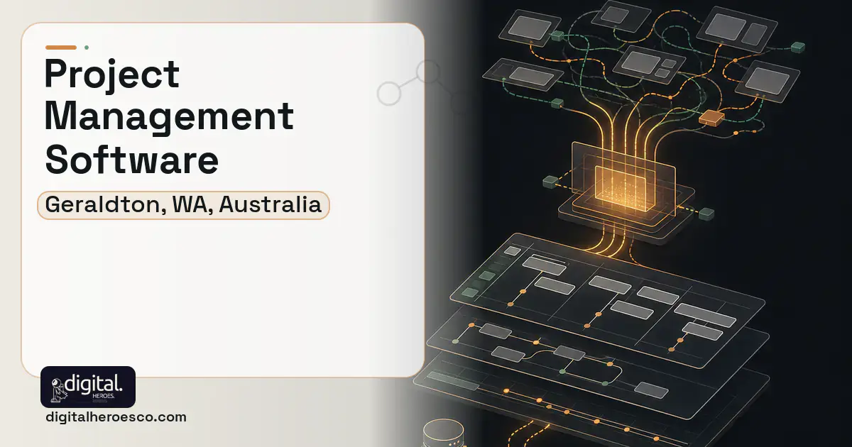 Project Management Software workflow illustration for Geraldton, WA, Australia.
