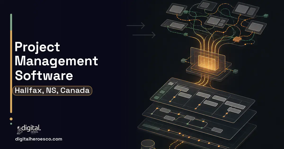 Project Management Software workflow illustration for Halifax, NS, Canada.