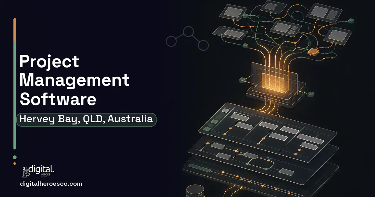 Project Management Software workflow illustration for Hervey Bay, QLD, Australia.
