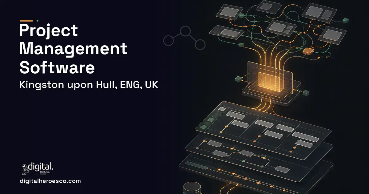 Project Management Software workflow illustration for Kingston upon Hull, ENG, UK.