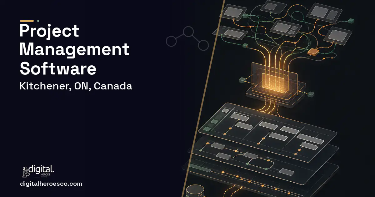 Project Management Software workflow illustration for Kitchener, ON, Canada.