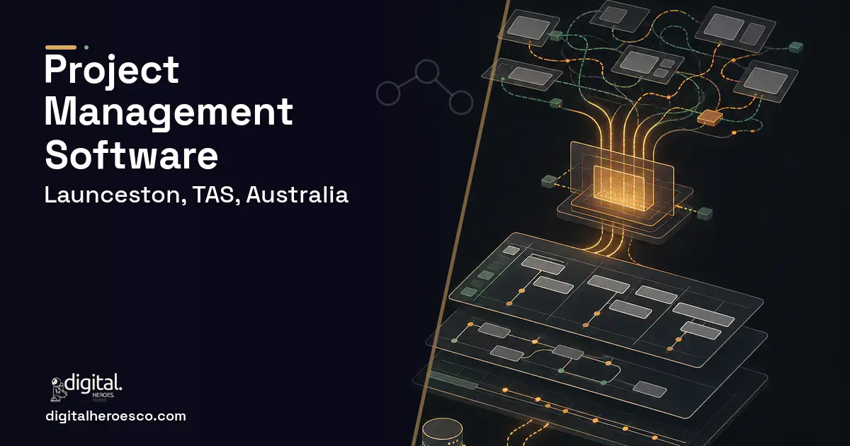 Project Management Software workflow illustration for Launceston, TAS, Australia.