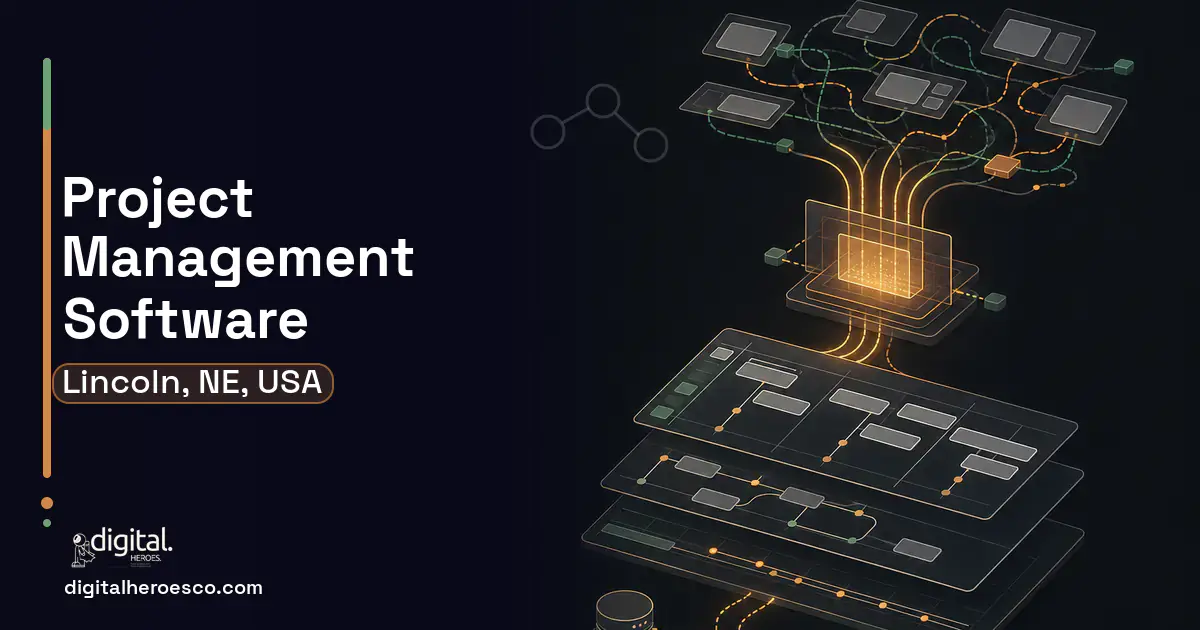 Project Management Software workflow illustration for Lincoln, NE, USA.