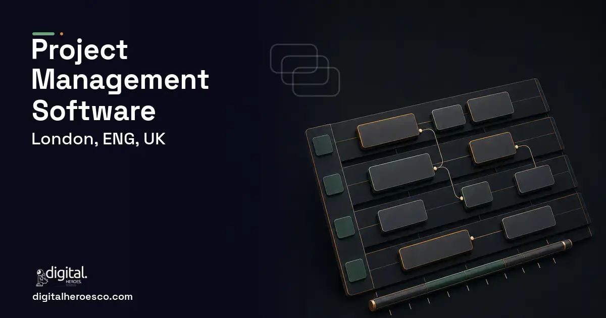 Project Management Software software overview illustration for London, ENG, UK.