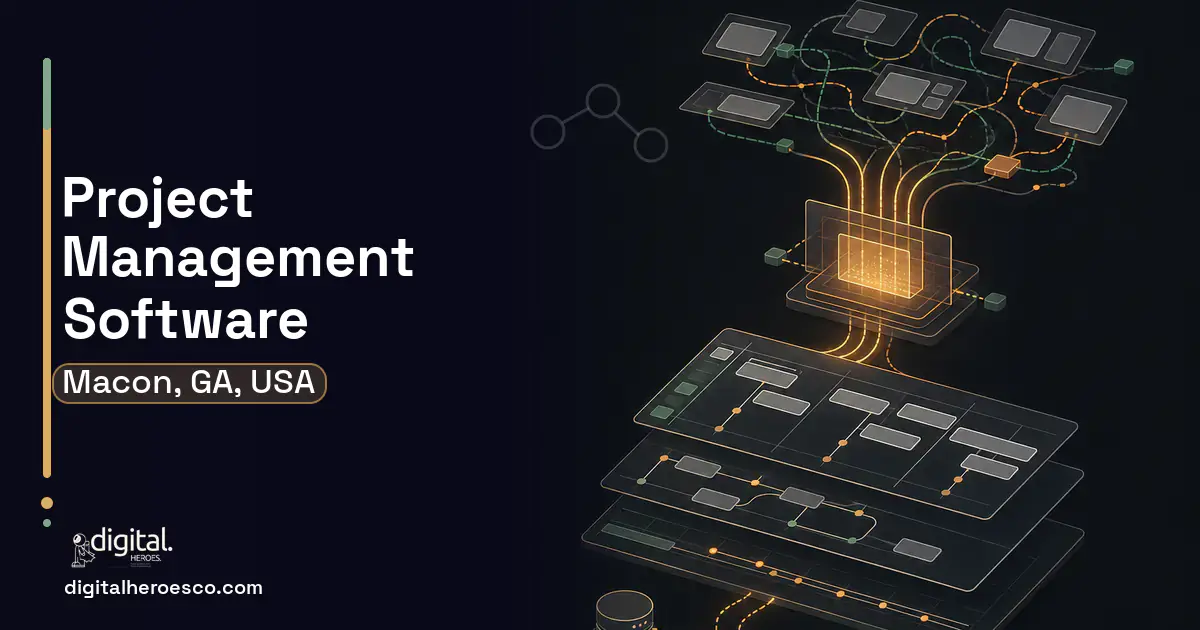 Project Management Software workflow illustration for Macon, GA, USA.
