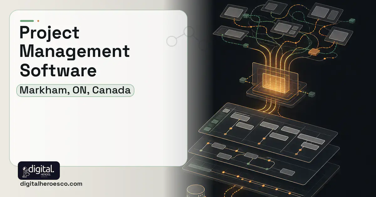 Project Management Software workflow illustration for Markham, ON, Canada.