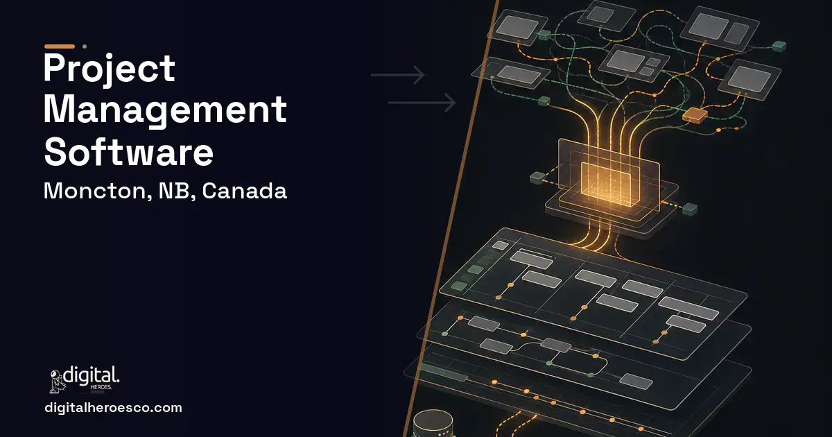 Project Management Software workflow illustration for Moncton, NB, Canada.