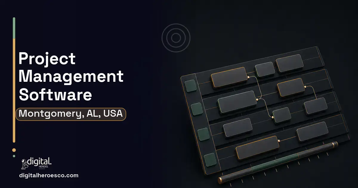 Project Management Software software overview illustration for Montgomery, AL, USA.