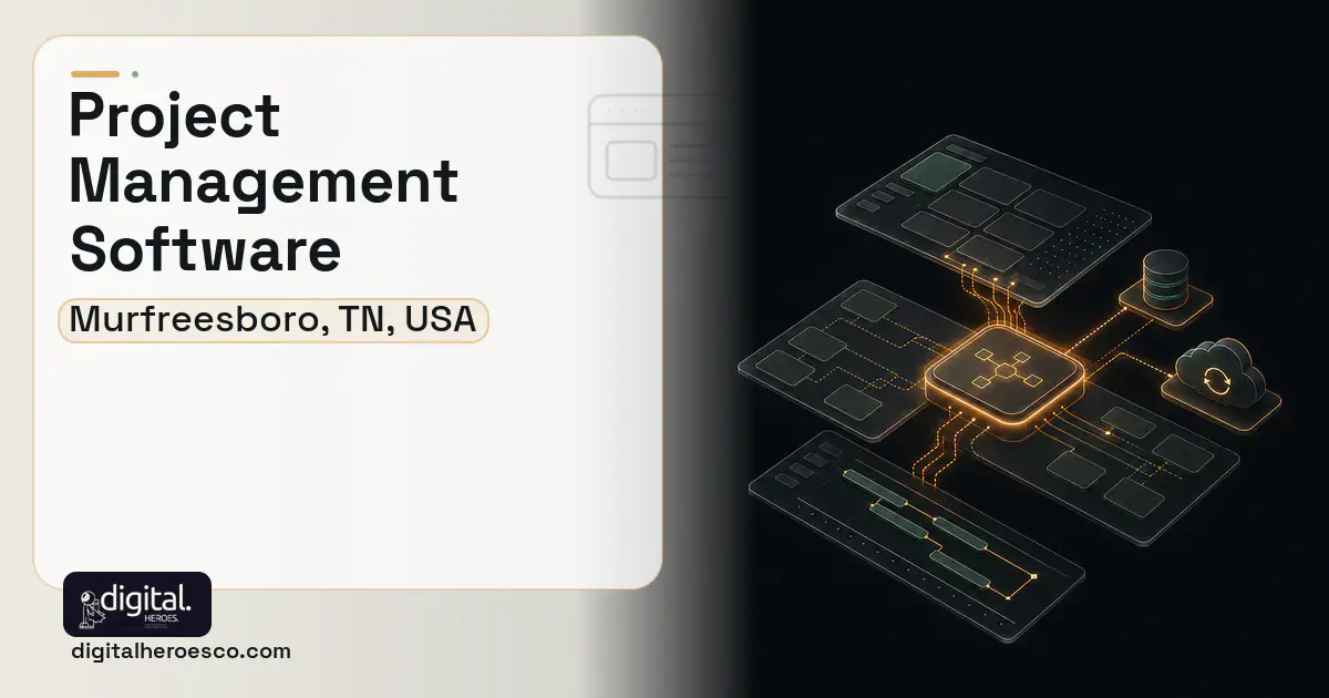 Project Management Software product interface illustration for Murfreesboro, TN, USA.