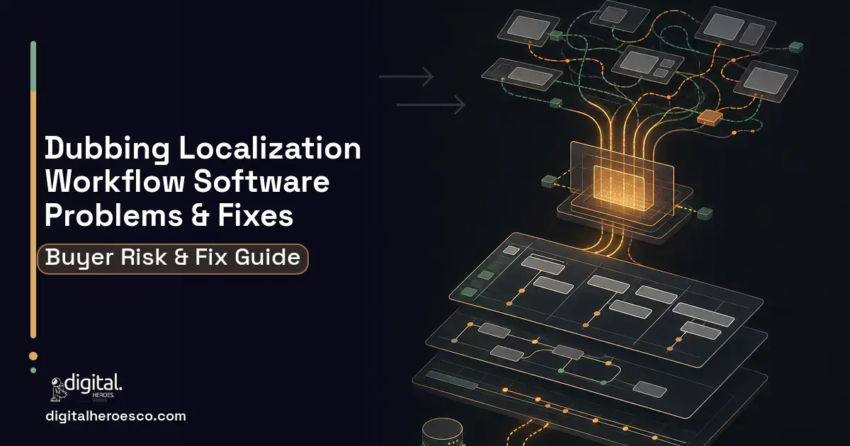 Dubbing Localization Workflow Software workflow illustration showing common problems and fixes.