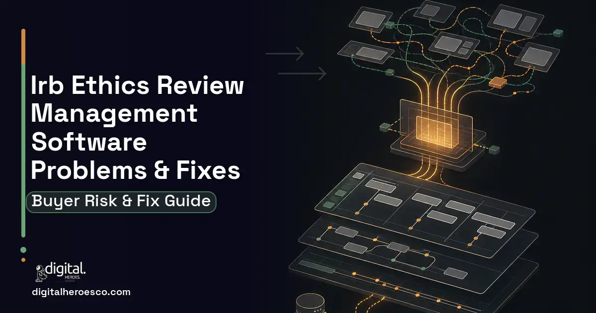 IRB Ethics Review Management Software workflow illustration showing common problems and fixes.