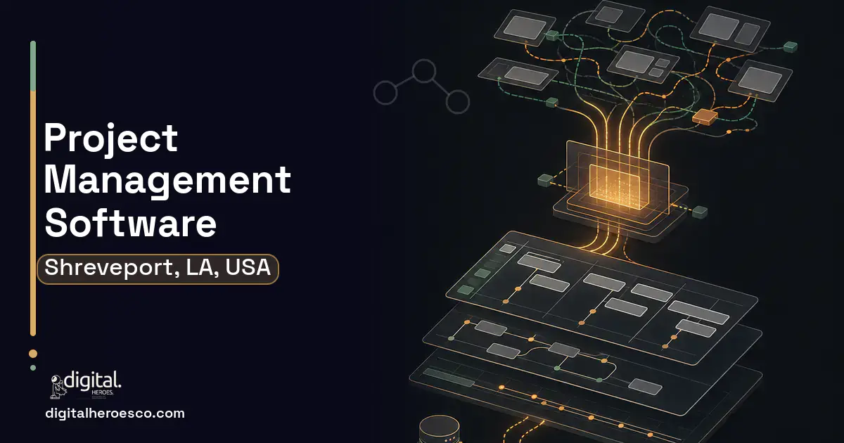 Project Management Software workflow illustration for Shreveport, LA, USA.