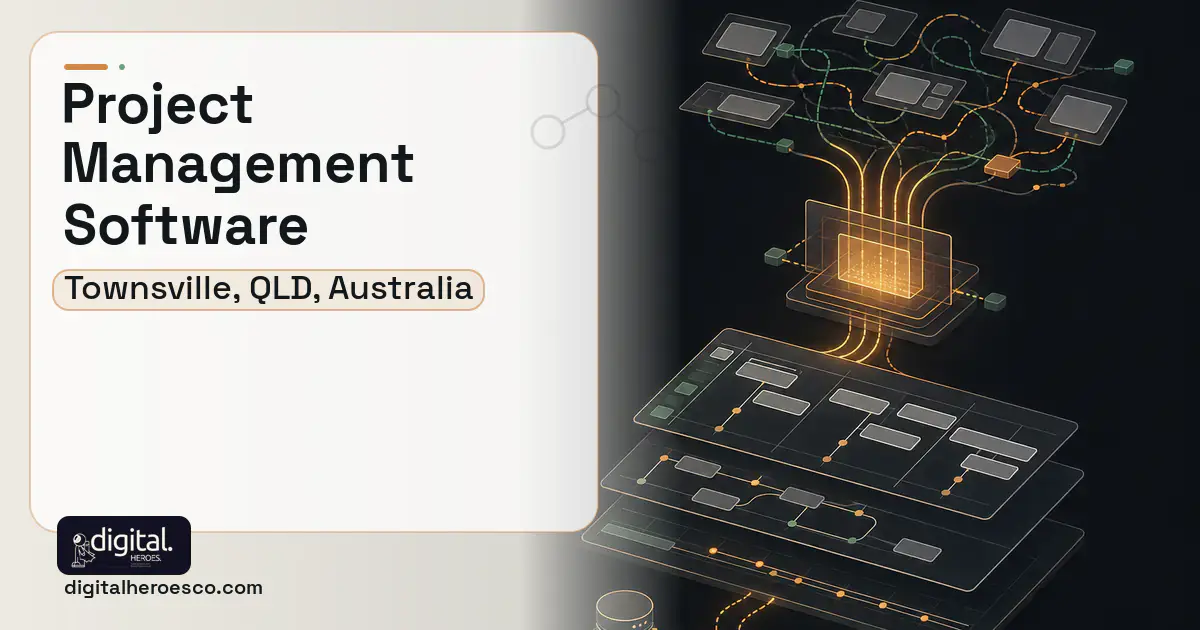 Project Management Software workflow illustration for Townsville, QLD, Australia.