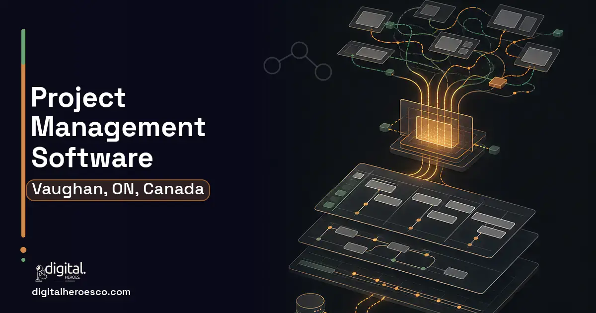 Project Management Software workflow illustration for Vaughan, ON, Canada.