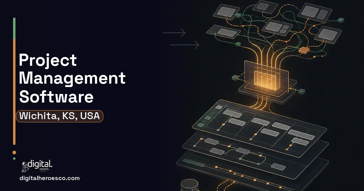 Project Management Software workflow illustration for Wichita, KS, USA.