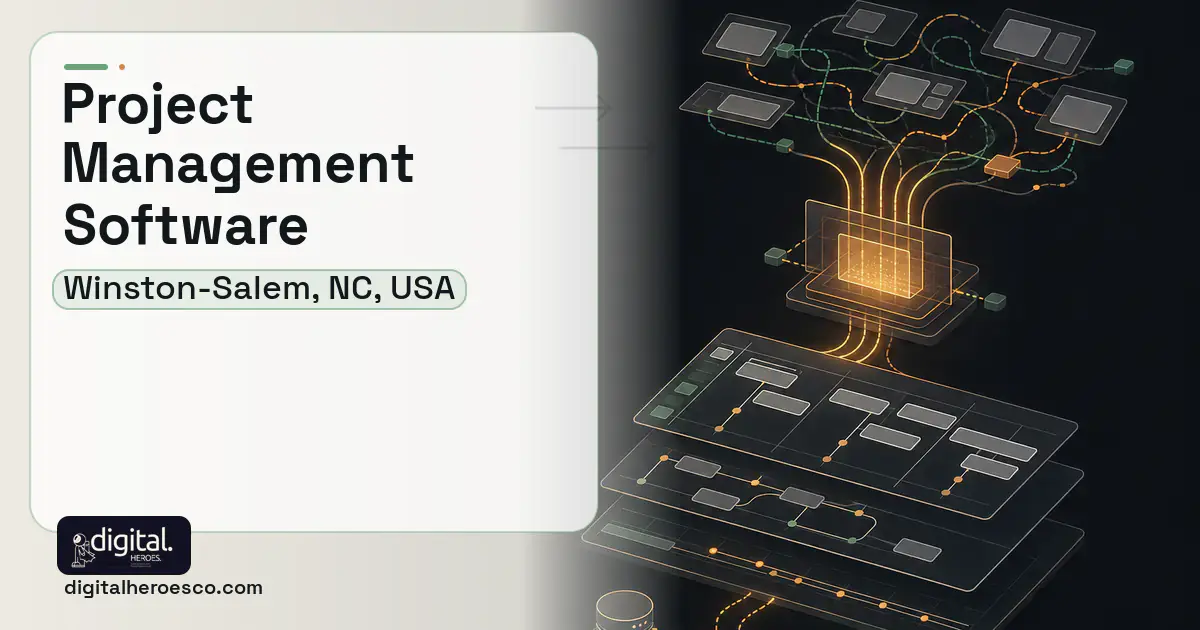 Project Management Software workflow illustration for Winston-Salem, NC, USA.