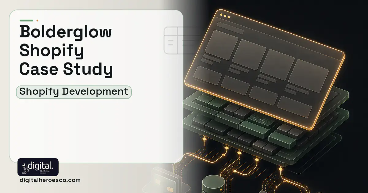 Shopify Development product interface illustration for Bolderglow Client Case Study.