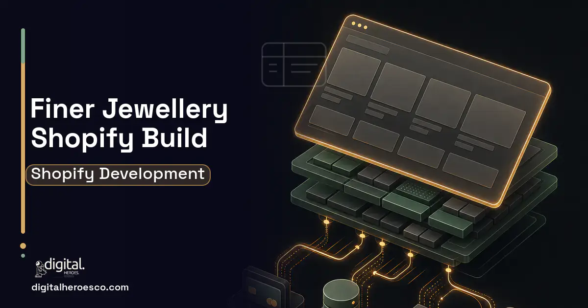 Shopify Development product interface illustration for Finer Jewellery Client Case Study.