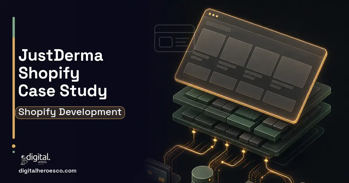 Shopify Development product interface illustration for Justderma Client Case Study.