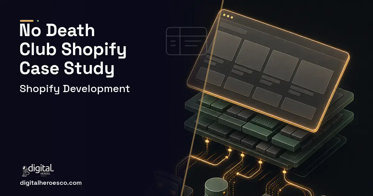 Shopify Development product interface illustration for NO Death Club Client Case Study.