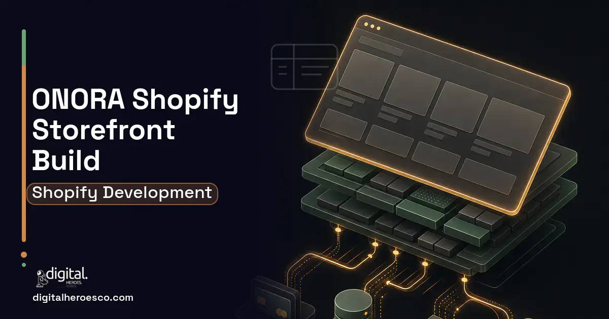Shopify Development product interface illustration for Onora Client Case Study.