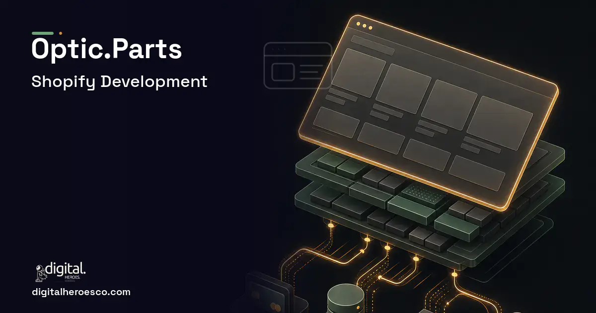 Shopify Development product interface illustration for Optic Parts Client Case Study.