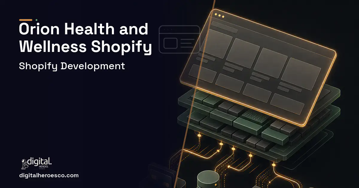 Shopify Development product interface illustration for Orion Health AND Wellness Client Case Study.