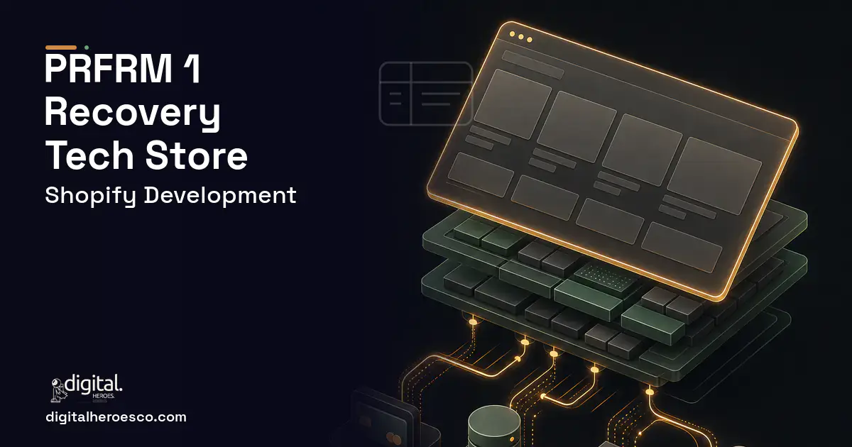 Shopify Development product interface illustration for Prfrm 1 Client Case Study.