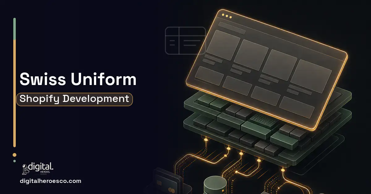 Shopify Development product interface illustration for Swiss Uniform Client Case Study.