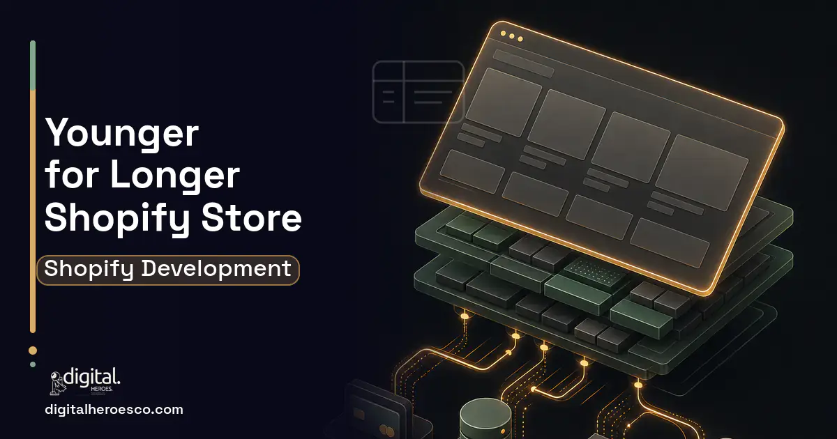Shopify Development product interface illustration for Younger FOR Longer Client Case Study.