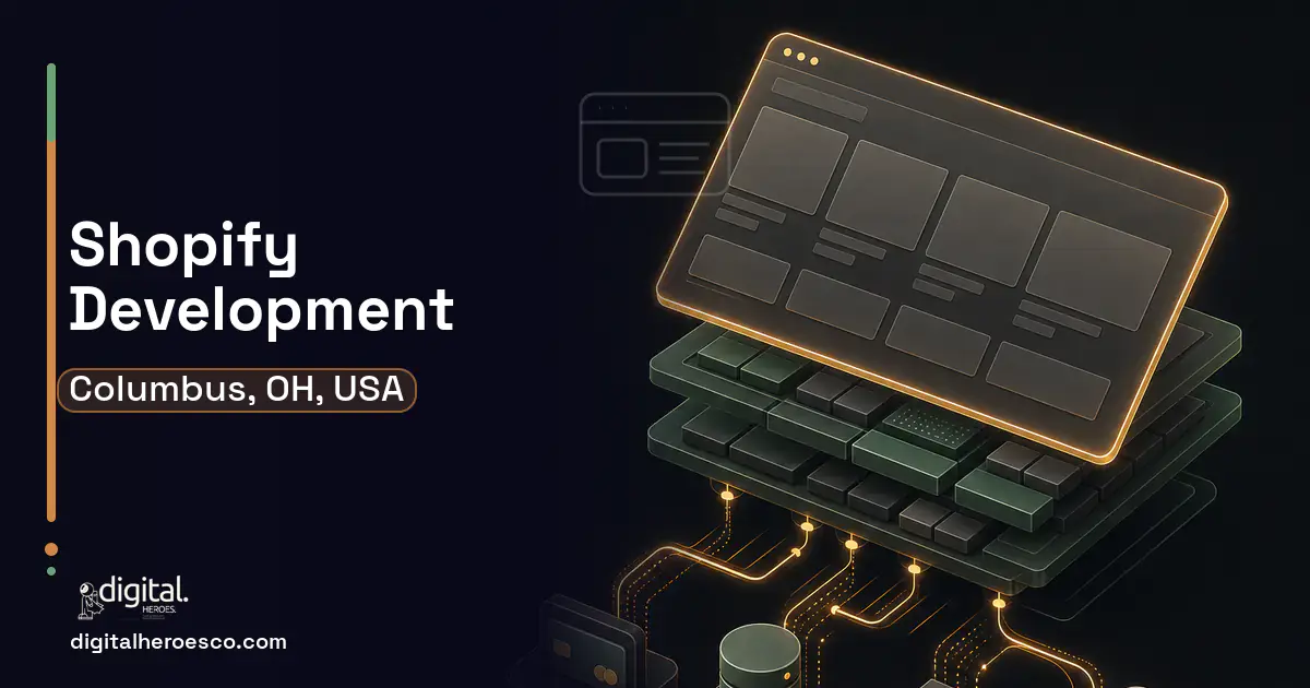 Shopify Development product interface illustration for Columbus, OH, USA.